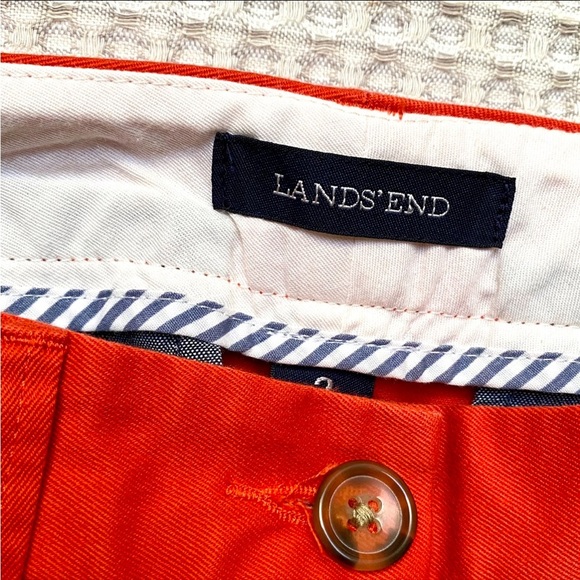 Lands’ End Red Orange Chino Pants Size 2 Straight Leg Ankle Cropped Cotton - Picture 8 of 9